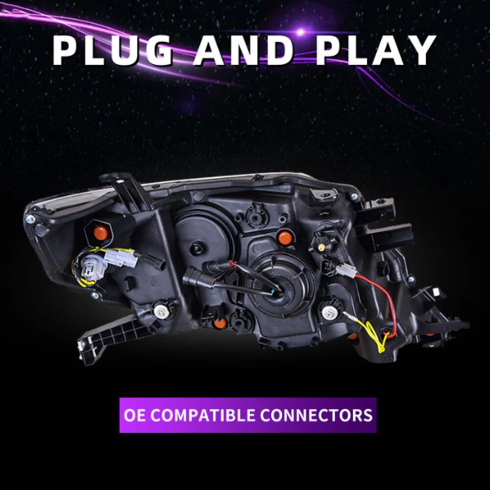 14-17 Nuevo conjunto de faro hegemónico Prado modificación de lente de matriz LED luz diurna dirección de flujo