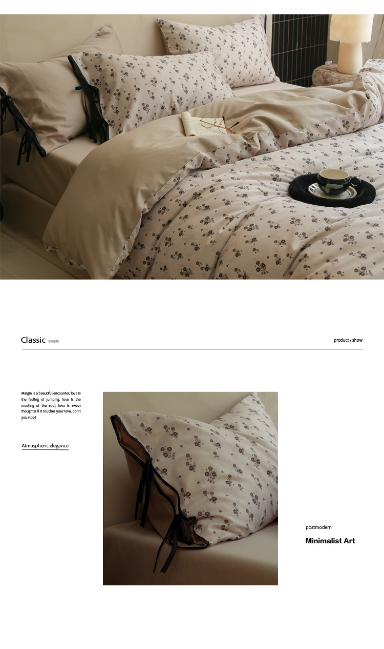 Conjunto de capa de edredão vintage boho com padrão floral_voghion.com