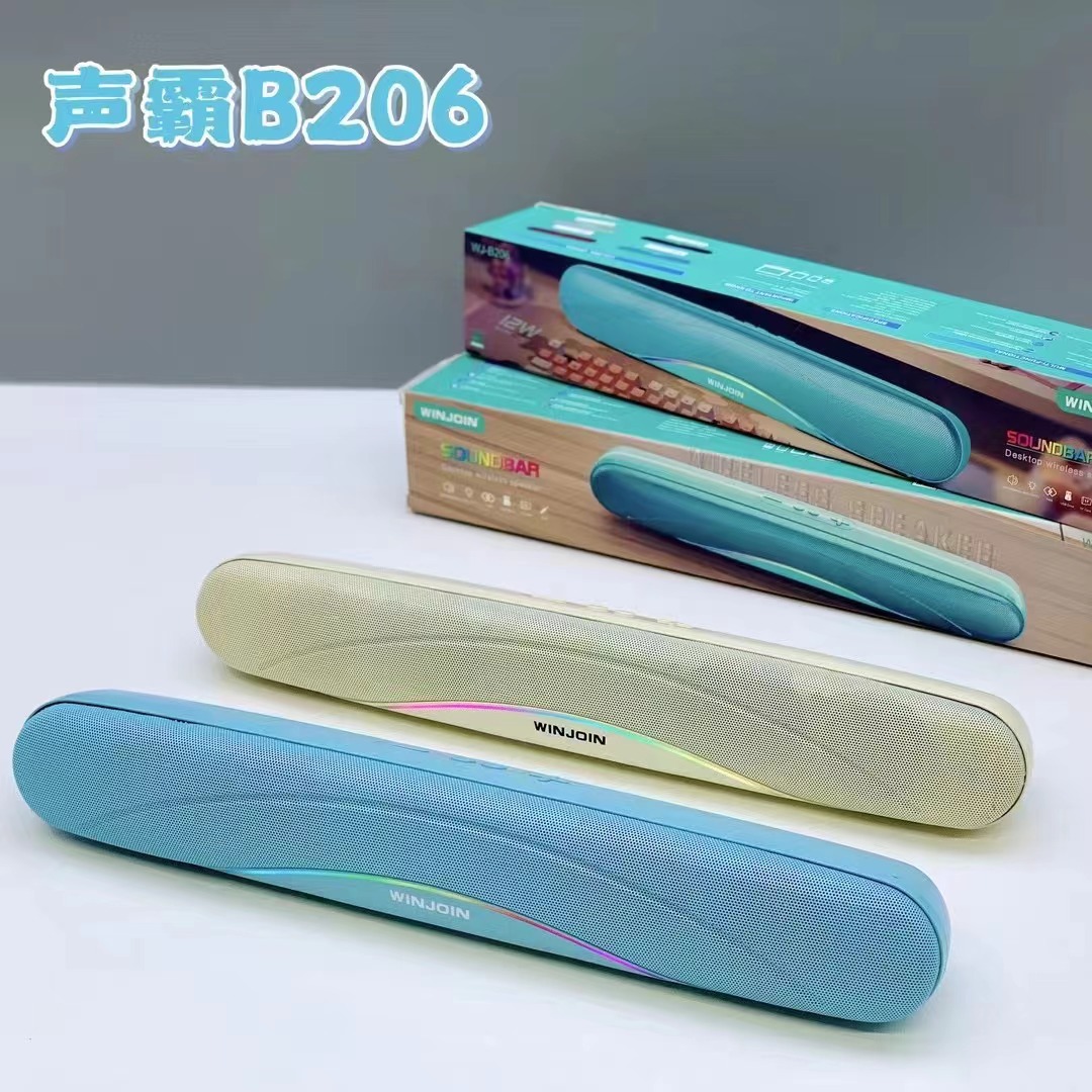 Nuevo B206 inalámbrico luminoso RGB altavoces Bluetooth portátiles barra larga de escritorio sonoro de doble altavoz sonido image 1