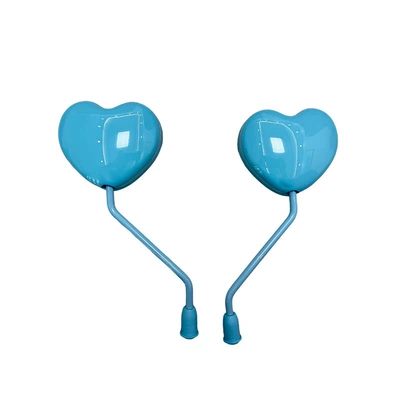 Vehicles, Colorful Heart-Shaped Cute – Motorcycle rearview mirror - 8mm-universal-screw-blue-heart