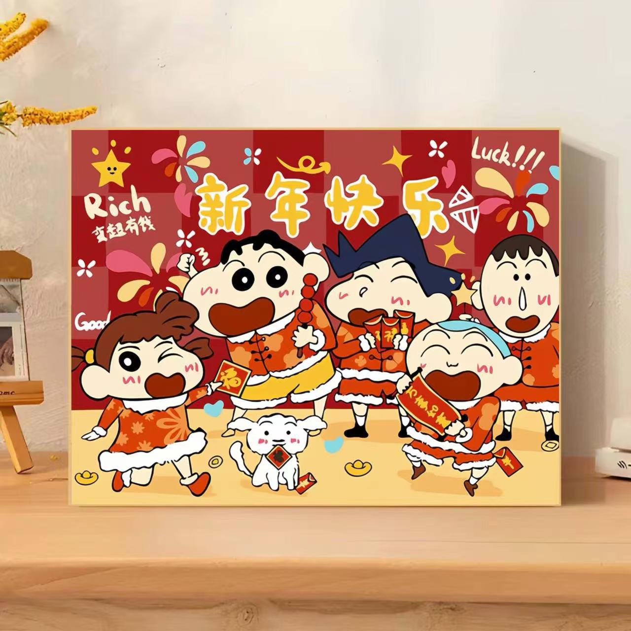 Lápiz pequeño Año Nuevo pintura al óleo digital diy relleno 2024 nuevo niño relleno pintado a mano pintura al óleo acrílico