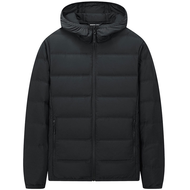 Chaqueta con capucha impresa pato blanco para hombres y mujeres abajo chaqueta de negocios cálida ligera abajo overoles logotipo impreso personalizado