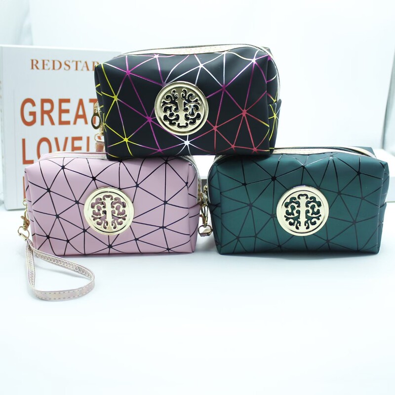 Internet Celebrity Cosmetic Bag Portable Travel Large Capacity Toiletry Bag Creative Geometric Rhombus Pu Waterproof Storage Bag Emerald Green Internet Celebrity Cosmetic Bag Portable Travel Large Capacity Toiletry Bag Creative Geometric Rhombus Pu Waterproof Storage Bag Emerald Green