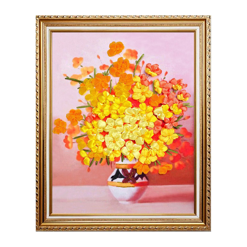 Oujin nianhua cinta bordado fábrica directa color impresión colgante pintura caliente y gruesa sala de estar entrada pintura decorativa