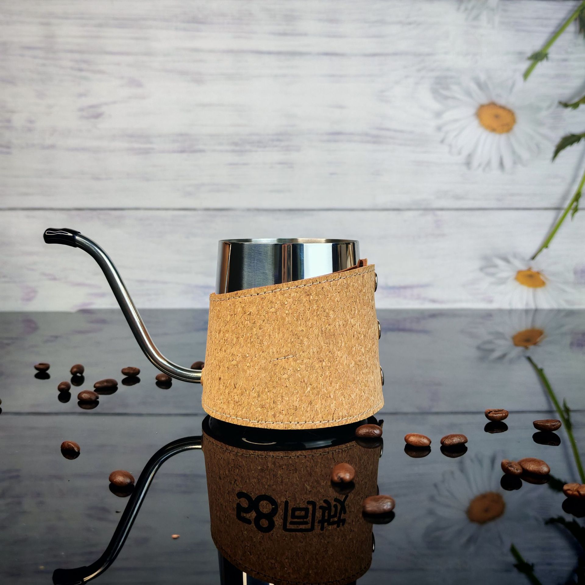 Inventario al por mayor camping al aire libre mano set de café de corcho mano máquina de café taza de café cafetera