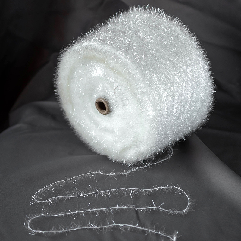 Sequin oblique wool yarn in stock fancy special yarn manufacturers fashion glass yarn feather yarn small fragrant wind accessories