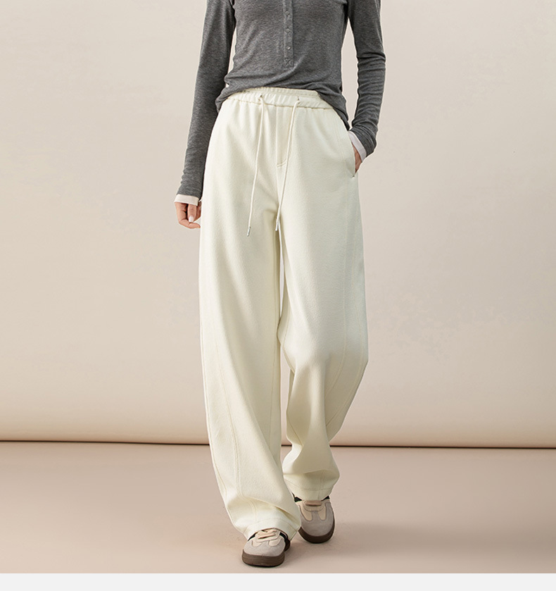 Quần culottes nữ ống rộng cạp thun co giãn chất liệu lyocell len mềm mại dáng chuối — màu tím mận chi tiết 3
