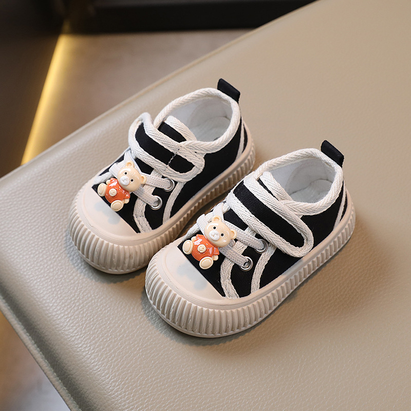 Barncanvas 2023 Vår och höst Pojkar Casual Shell Head Girls Cookie Mjuk sula Babyskor_voghion.com