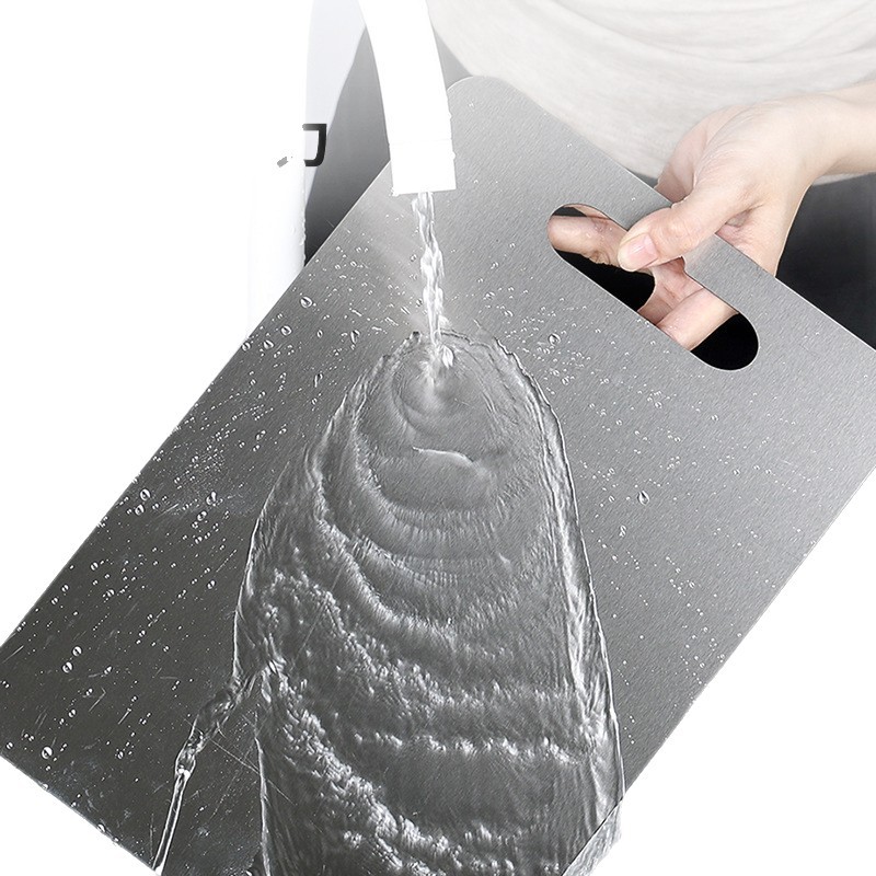 acero inoxidable doble cara tablero de verduras cuadrado borde de molienda borde anti-corte fácil de limpiar sin olor tablero de corte antibacteriano antifungal