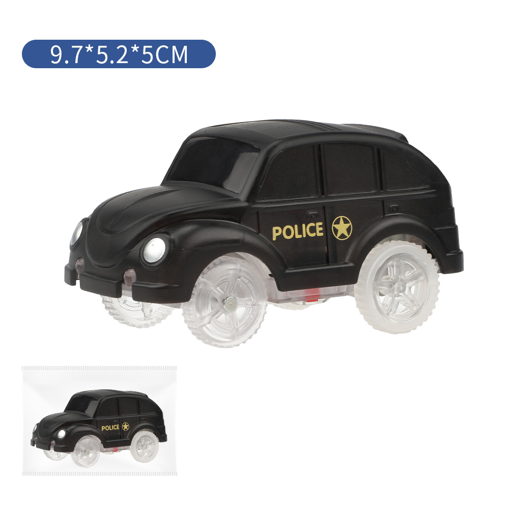 Eléctrico transparente 5-luz caramelo coche muñeca emisora de luz carril accesorios de juguete luz coche de policía ingeniería coche suministro transfronterizo