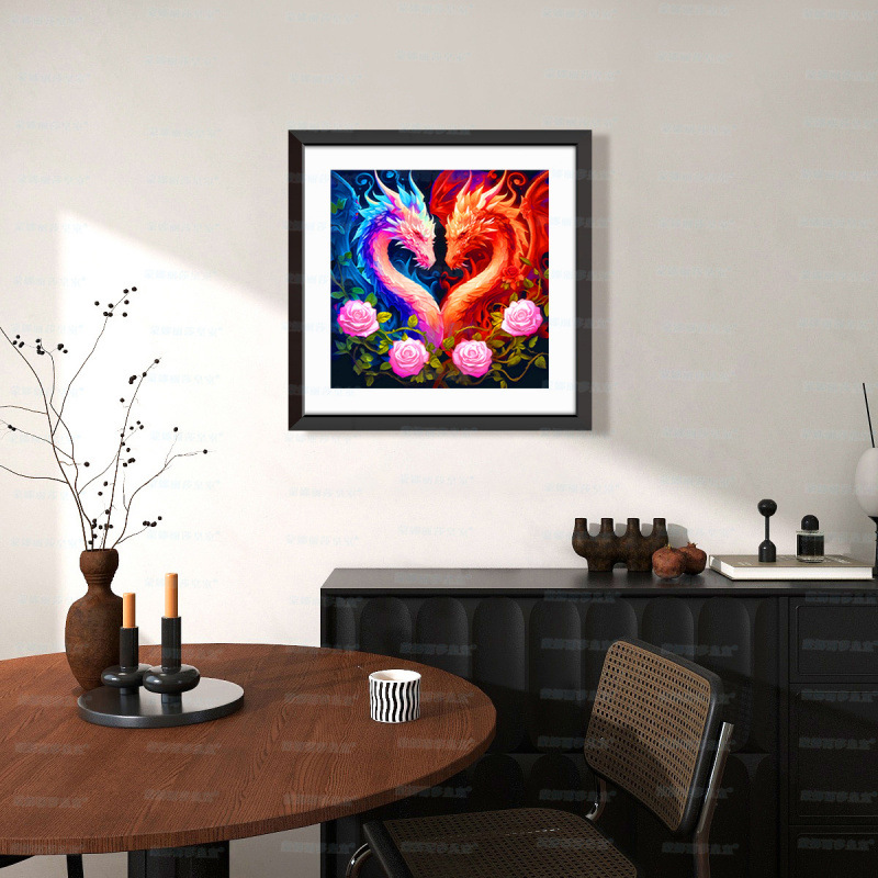 Mona Lisa Royal Crosspoint Concentric Dragon nuevo estilo moderno simple amor bendición sala de estar frontal bordado a mano image 1