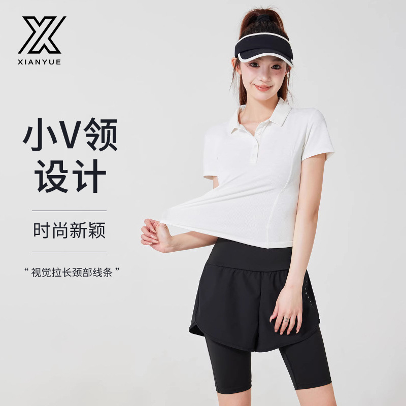 Polo Shirt Sports Short-Sleeved Women's Cycling Running Yoga Fitness T-Shirt Summer New Shirt Quick-Drying Short-Sleeved Women's Polo Shirt Sports Short-Sleeved Women's Cycling Running Yoga Fitness T-Shirt Summer New Shirt Quick-Drying Short-Sleeved Women's