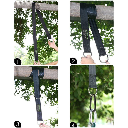 Outdoor Camping Swing Strap High-Strength Polyester Children's Swing Hammock Strap with Padding Binding Rope Set In Stock