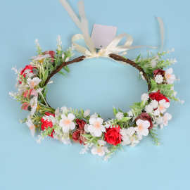 簪花发箍批摆摊卖花环发环满天星玫瑰头饰夏威夷头女童超仙配饰