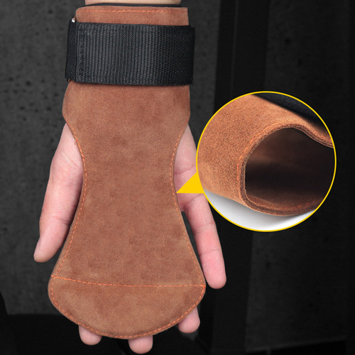 Cross-border cowhide palm protector for men's fitness non-slip palm protector equipment wear-resistant wrist protector deadlift booster belt weightlifting grip belt