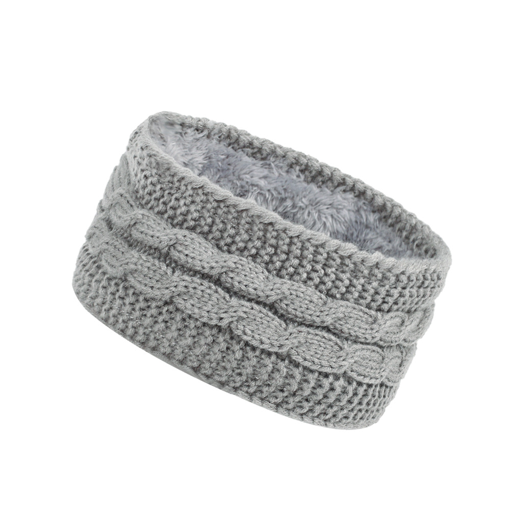 Gebreide haarband winter warm wol oorwarmer voor dames_voghion.com