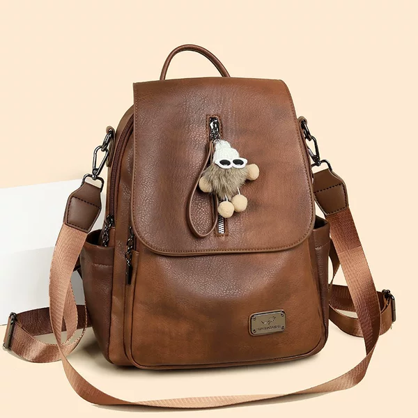 Brand Authentic Women's Backpack 2025 New Versatile Fashion Travel Backpack Large Capacity Mom Bag Soft Leather