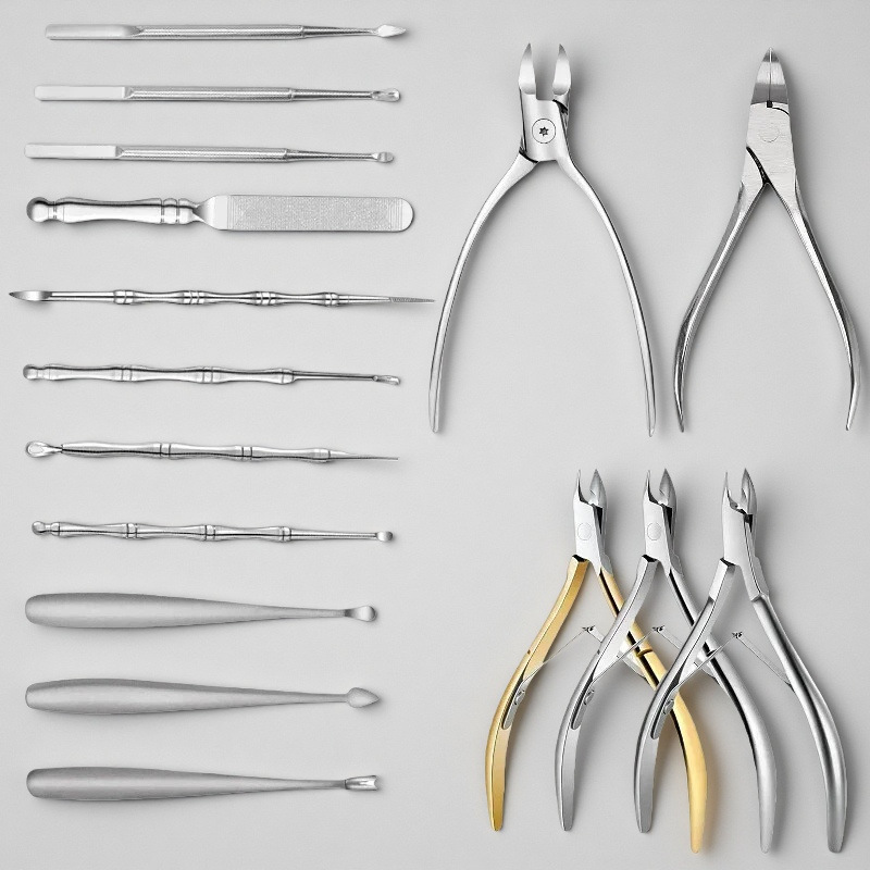 Cross-Border Stainless Steel Eagle-Beak Pliers, Special Dead Skin Scissors for Nail Grooves, Manicure Tools, Built-In Spring Oblique Mouth Manicure and Foot Artifact