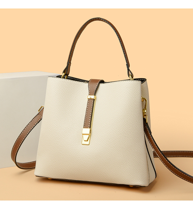 Live-Streaming minimalistisches Modedesign Eimer weiches Leder große Kapazität einzelne Schulter tragen Crossbody Mama Tasche_voghion.com