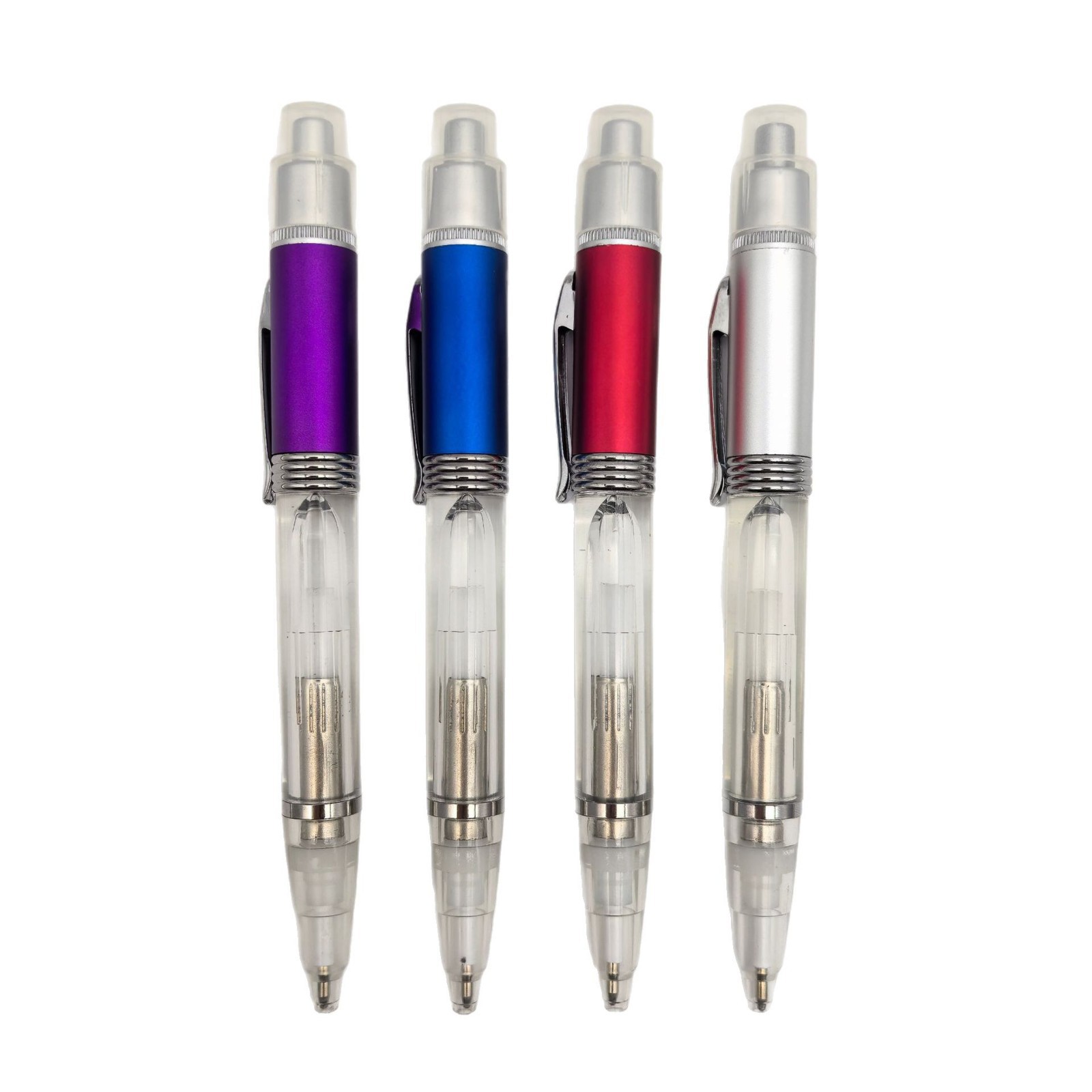 Lámpara de colores creativa bolígrafo publicitario acrílico material transparente imprimible bolígrafo LED de color