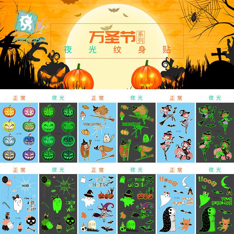 Amazon's New Day of the Dead Tattoo Stickers Holiday Party Stickers Skull Luminous Waterproof Disposable Temporary Stickers Amazon's New Day of the Dead Tattoo Stickers Holiday Party Stickers Skull Luminous Waterproof Disposable Temporary Stickers