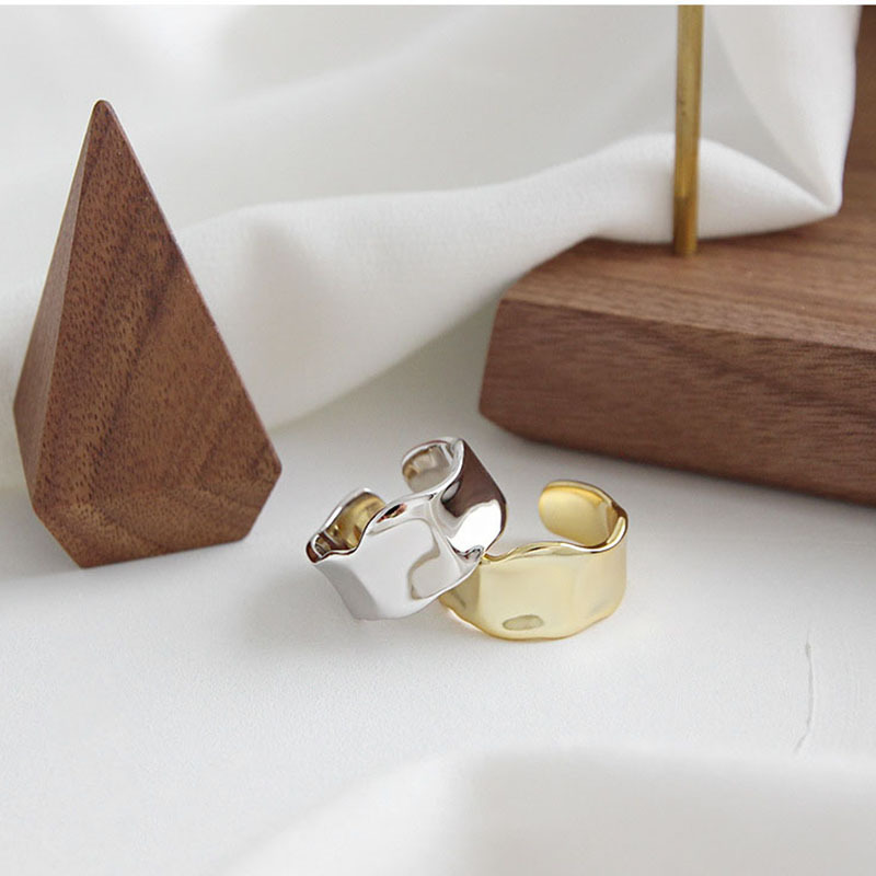 European and American fashion ring new irregular concave open ringpicture20