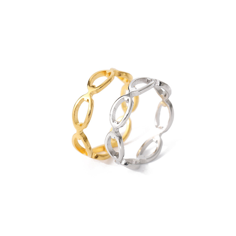 New Minimalist Style Personalized Round Chain Titanium Steel Ring for Women, Index Finger Tail Ring, Stainless Steel Chain Ring That Does Not Fade