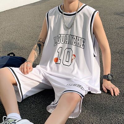 Basketball shirt piece/suit Basketball clothes suit summer Korean Edition Easy leisure time motion Jersey Two piece set