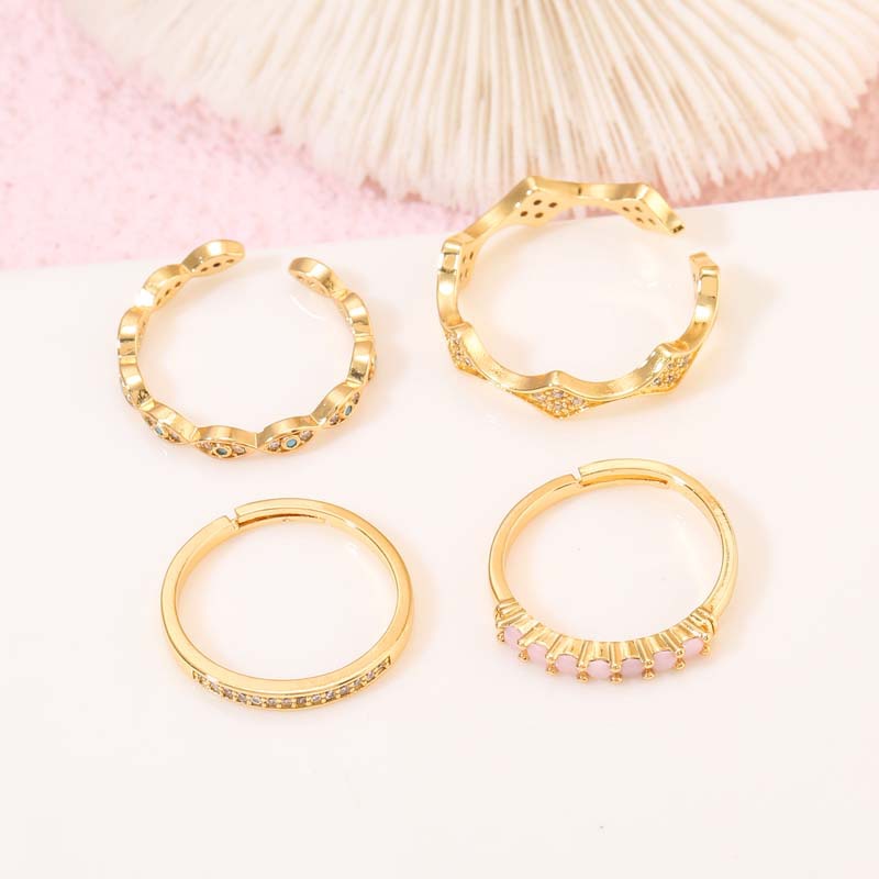 Zhongxing new hand jewelry ring gold-wrapped niche design European and American style ins light luxury opening adjustable non-fading ring