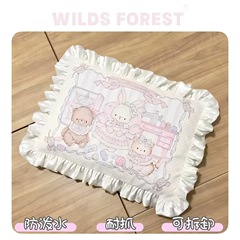MFオリジナルイラスト レースペットマット 撥水 取り外して洗える ノンスティック 犬猫マット 滑り止め 猫ベッド 犬小屋