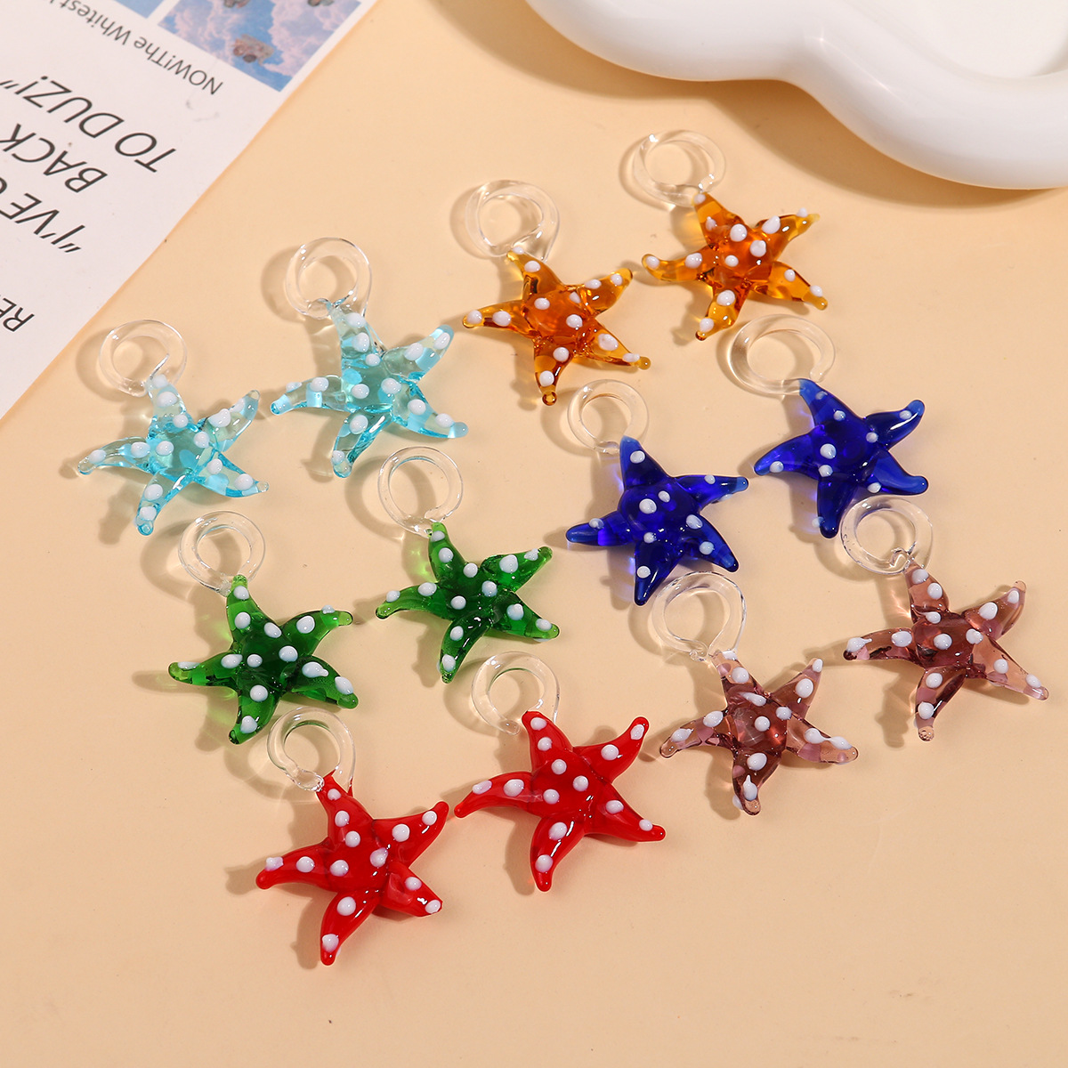 12g Weight Pendant Jewelry Making Type 35*30mm Jewelry Making Size DIY Jewelry Accessories Classification 1 Piece Quantity Glass Material Starfish Pattern IG Style Style 1 Piece 35*30mm Glass Starfish DIY Jewelry Accessories Pendant 1