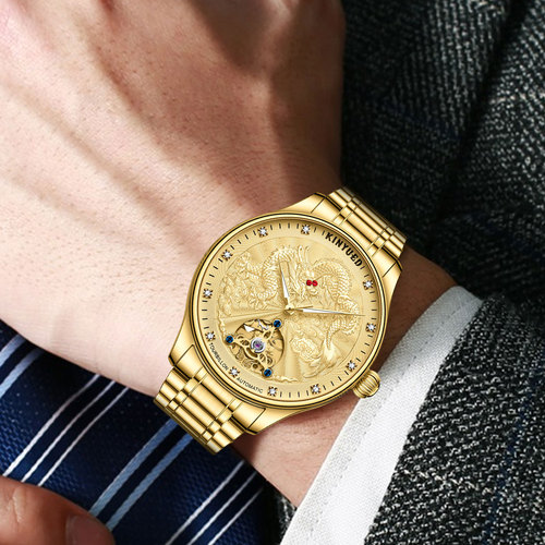 Long watch fashionable mechanical watch steel band men's watch hollow mechanical watch watch luminous automatic men's watch