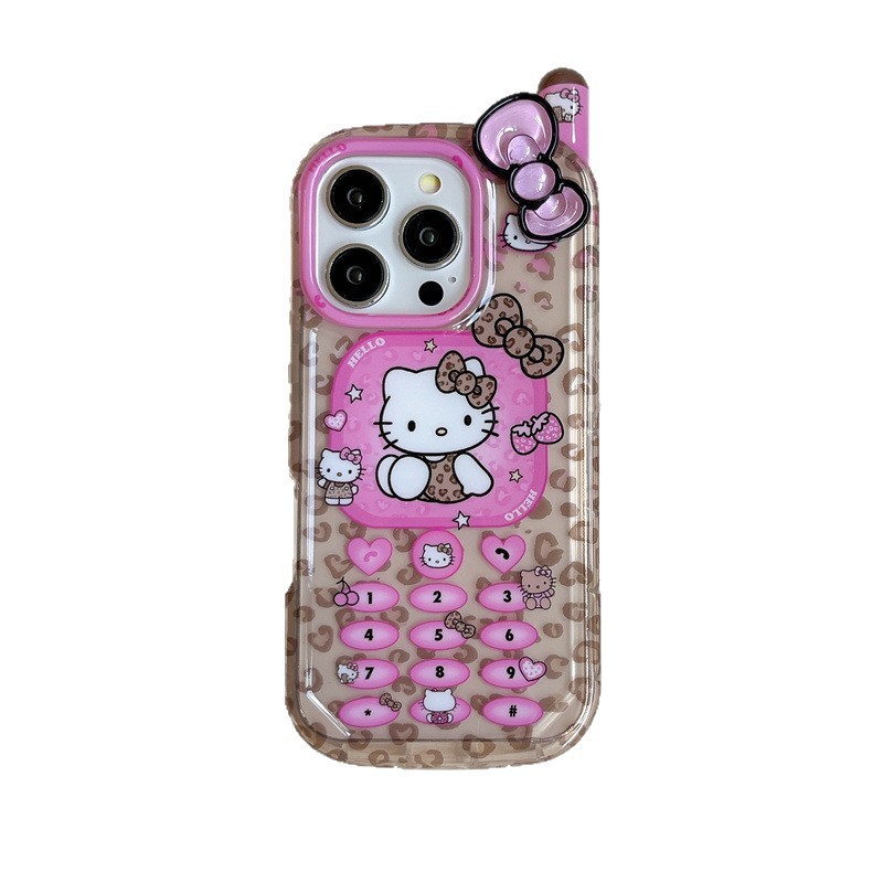 Big Brother Leopard KT 立体リボン iPhone16 Apple 15ProMax/14/13 携帯電話ケース 女性用|undefined