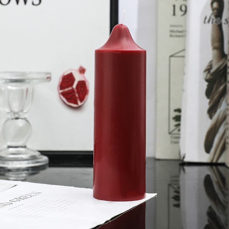 Vela aromática de cera de soja retro francesa color borgoña, vela romántica para bodas, decoración para el hogar, portavelas, venta al por mayor por pieza