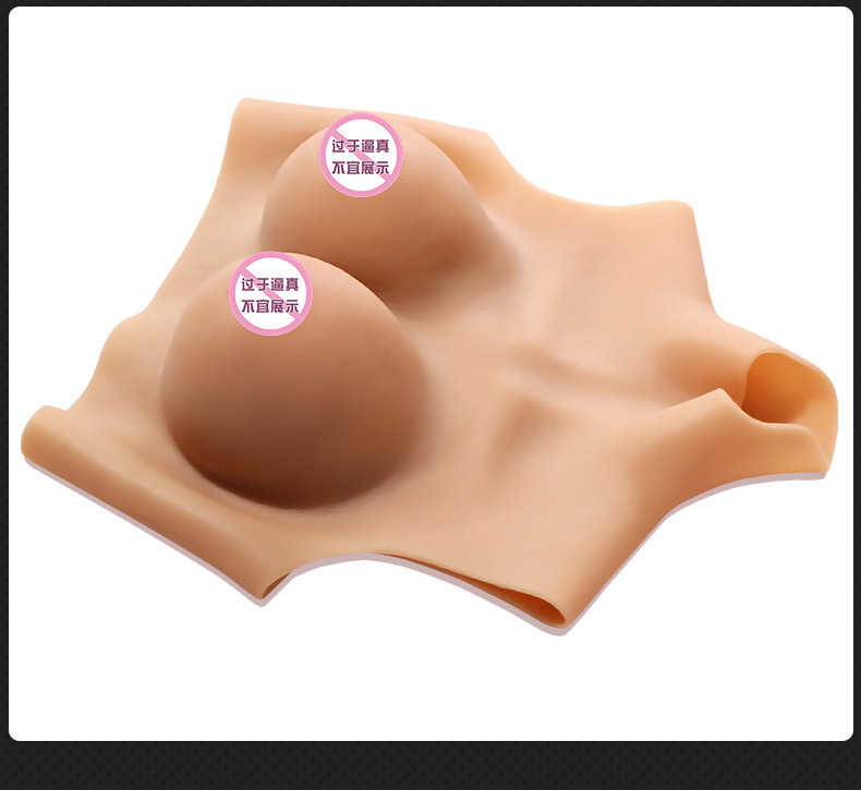 Silicone Cross-Dressing Prosthetic Breast Forms, Skin-Tone F-Cup Wearable Fake Breasts — detail image 25