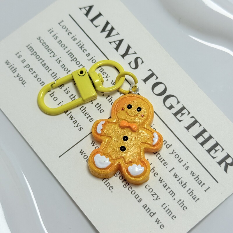 新しいクリスマスジンジャーブレッドマンキーペンダントシミュレーション食品おもちゃビスケット DIY 装飾チェーンキーホルダーバッグペンダントアクセサリー|undefined