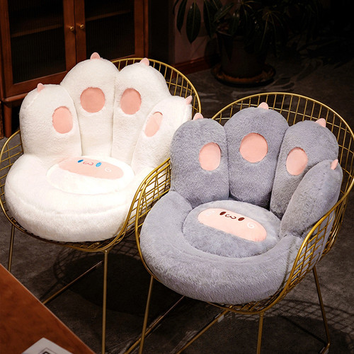 Soft and Cute Cat Paws Plush Cushion, Thick Seated Cushion Lazy Sofa Office Chair Back Support, Living Room Bear Paws Floor Cushion