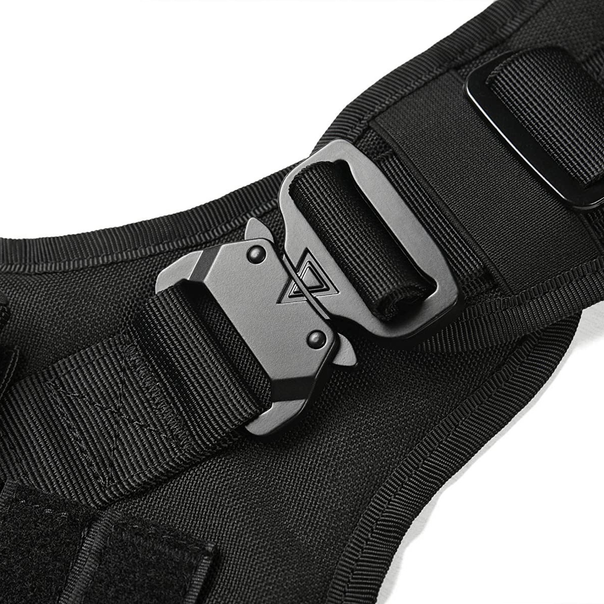 (2개) 금속 버클과 루프 패널 탄성 개 밧줄이있는 손잡이 훈련이있는 전술 개 조끼