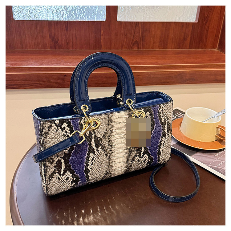 2025 nuevo bolso femenino con estampado de piel de serpiente, estilo occidental, de nicho, de alta gama, bolso de mensajero de un solo hombro de moda