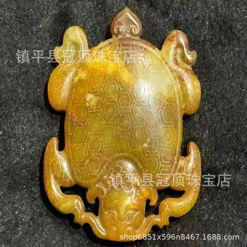 批发高古玉老玉岫玉高仿古董仿古玉器明清战汉岫玉做旧玉佩挂件|undefined