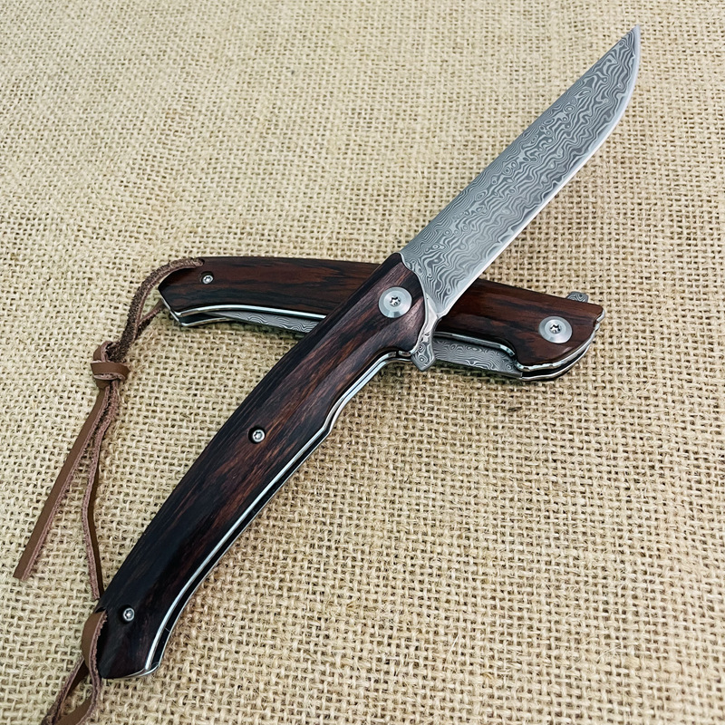 Damasco de acero VG10 cuchillo de carne de mano cuchillo afilado portátil al aire libre cuchillo multifunción cuchillo de fruta