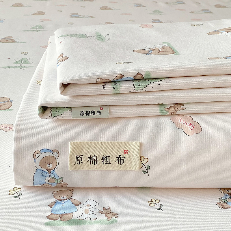 厚手の純綿古粗布ベッドシーツシングルピース綿とリネンのベッドシーツダブルベッドシーツ裸で寝る夏厚手のスタイルa|undefined