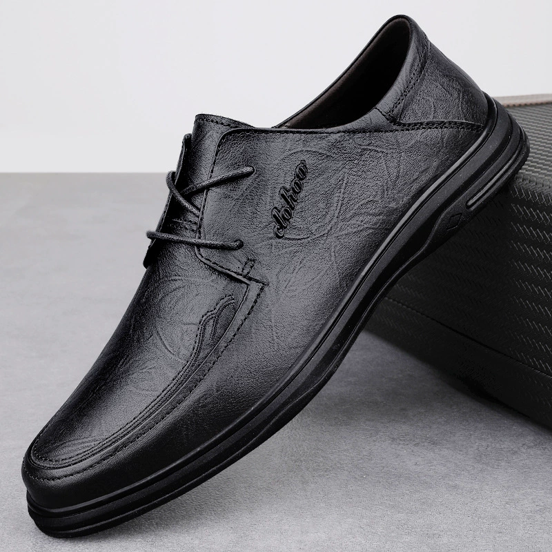 Мужская обувь, весенне-осенние деловые повседневные кожаные туфли, ремешки на легкой подошве, мужские туфли для папы из натуральной кожи на мягкой подошве, дышащая модная обувь