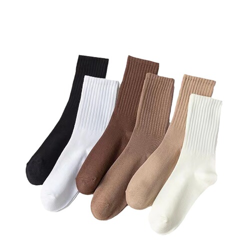 Zhuji Socks Women's Mid-Tube Pile Socks Spring and Autumn Style Ins Trendy High-Looking Versatile Breathable Deodorant Couple Sports Socks