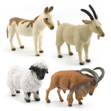 跨境仿真野生动物模型蛮羊山羊绵羊美洲斑点驴农场动物摆件玩具