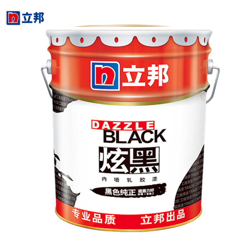 立邦漆炫黑17L 内墙乳胶漆屋顶地下室天花板纯黑色 黑漆防霉涂料