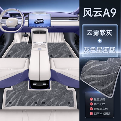 mats, modification parts, Modelə uyğun ayaqaltı - 212t01-fengyun-a9-26-models-cloudy-purple-gray-upgraded-tpe-floor-mat-gray-galaxy-carpet