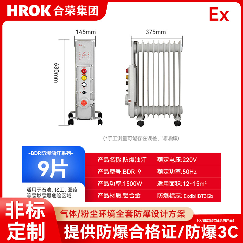 防爆电热油汀防爆电暖器9片11片13片15片 碳钢材质取暖器220V