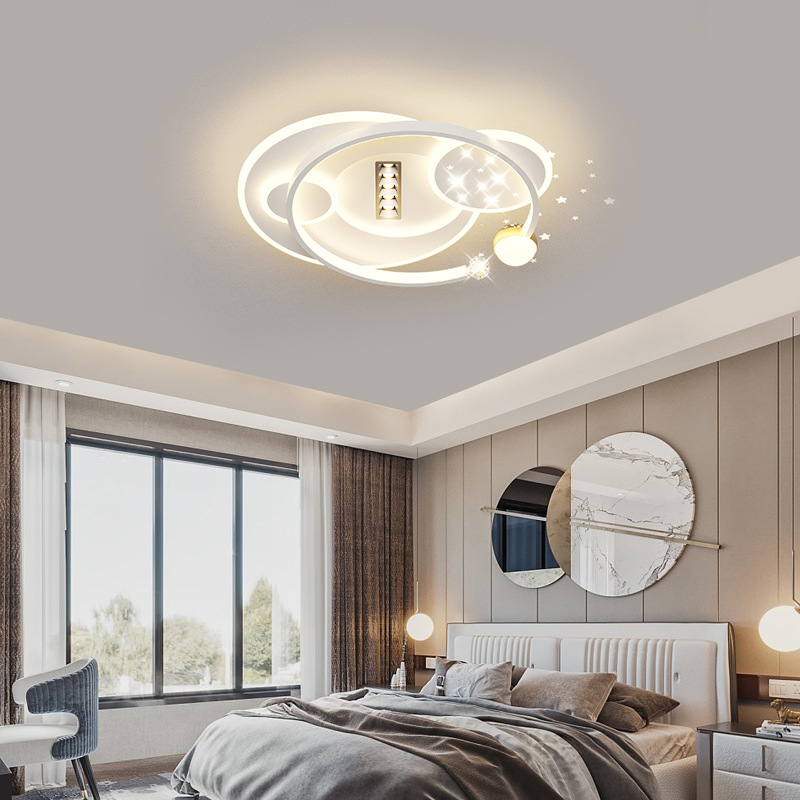 Lámpara de techo de sala de estar de lujo, protección ocular de espectro completo, lámpara colgante de dormitorio principal, ambiente moderno, simple, ultrafino, ahorro de energía