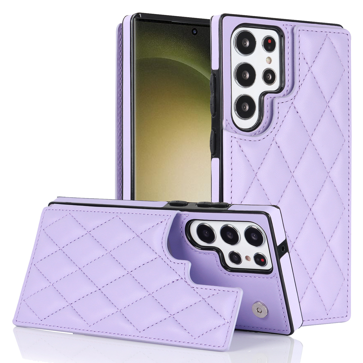 Samsung S23 Iphone 14 Pro Max Leather Case Card Slot Flip Cover_voghion.com